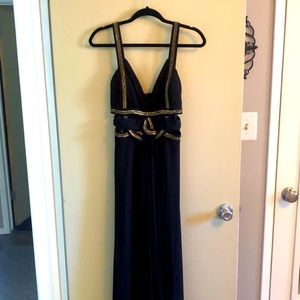 Black/Gold sexy evening dress